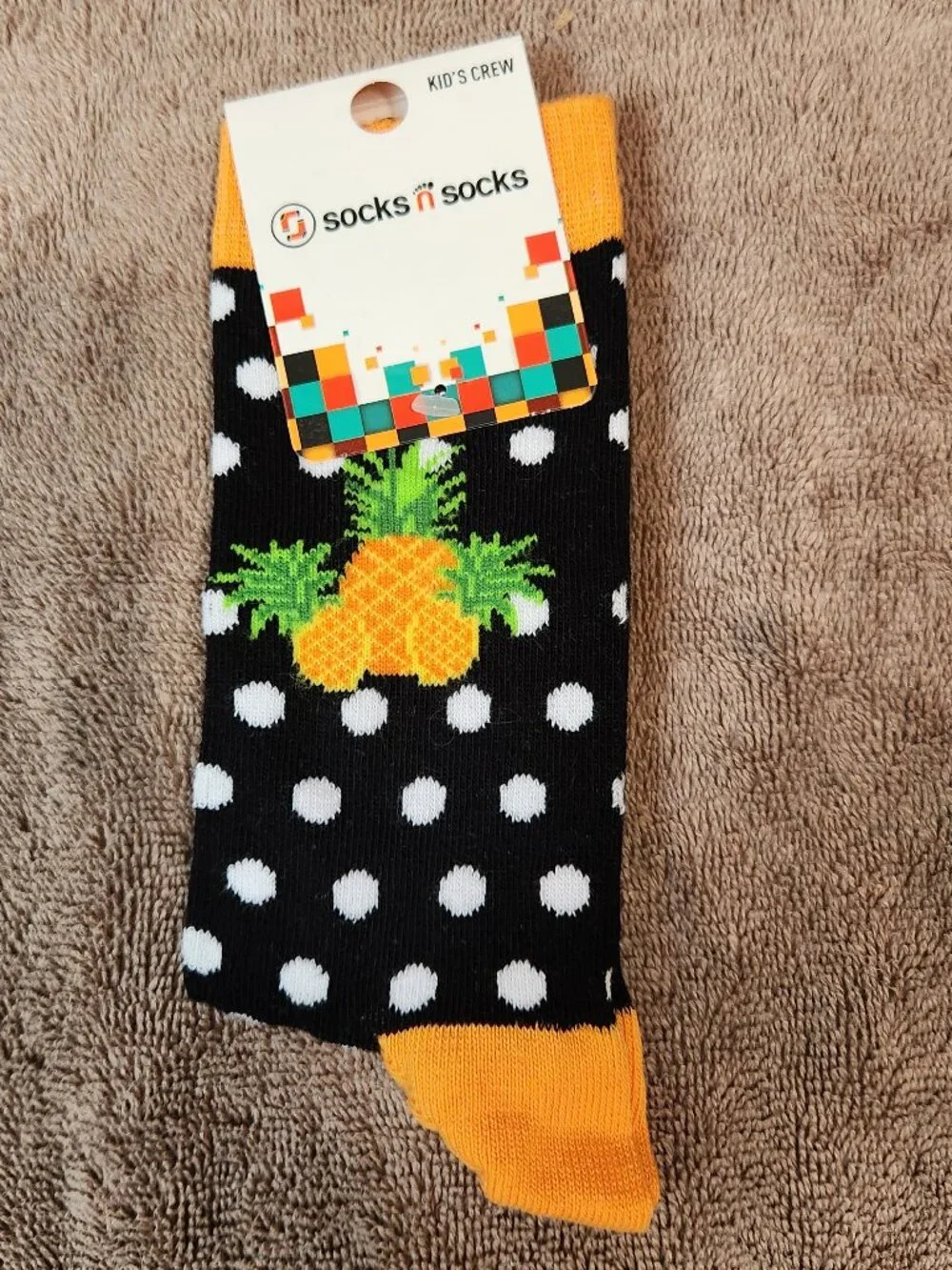SOCKS N SOCKS - Five (5) Pairs Kids Crew Socks Colorful Fruity Fun Styles - NEW
